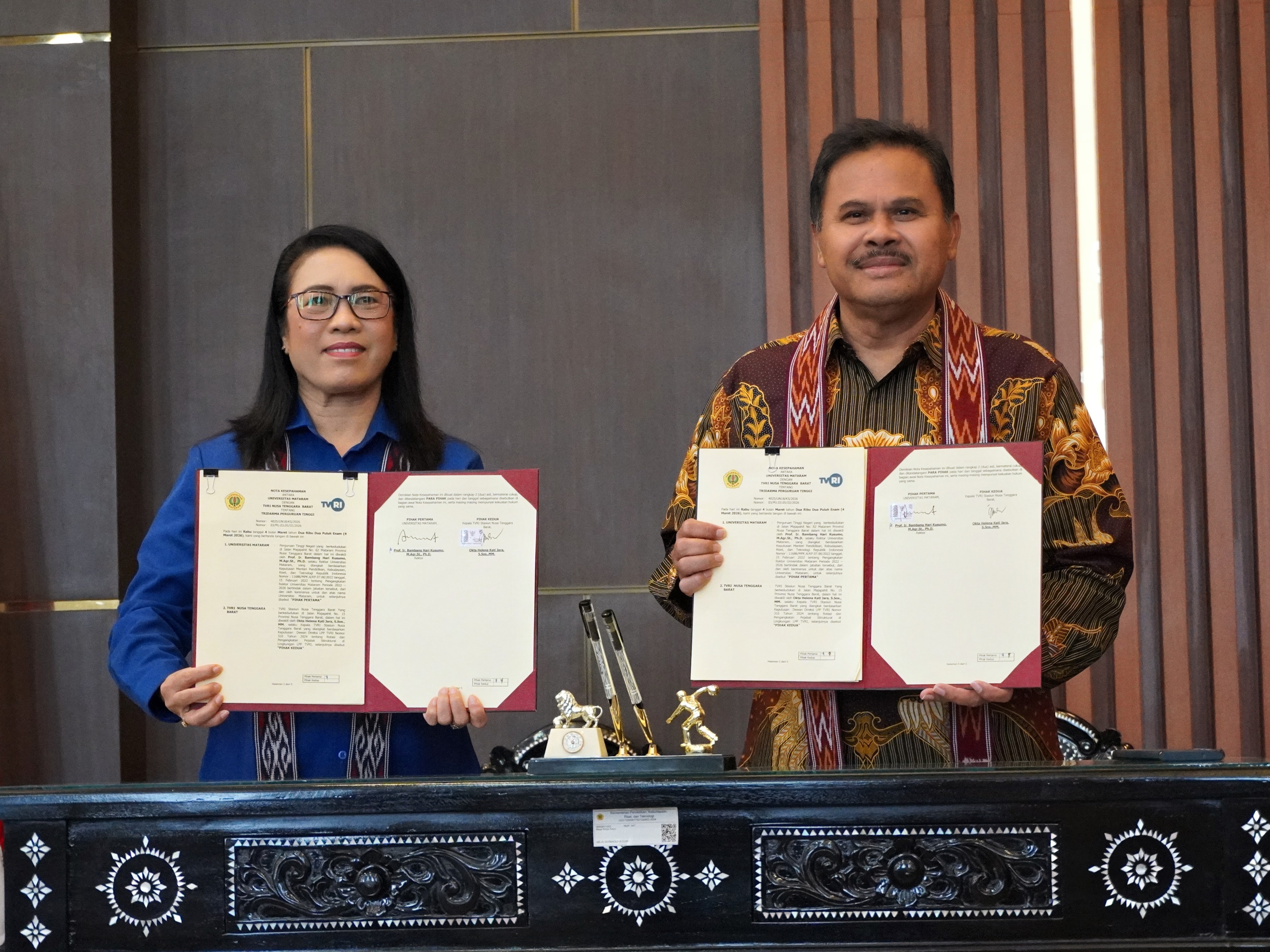 Perkuat Tridarma Perguruan Tinggi, Universitas Mataram dan TVRI NTB Teken MoU