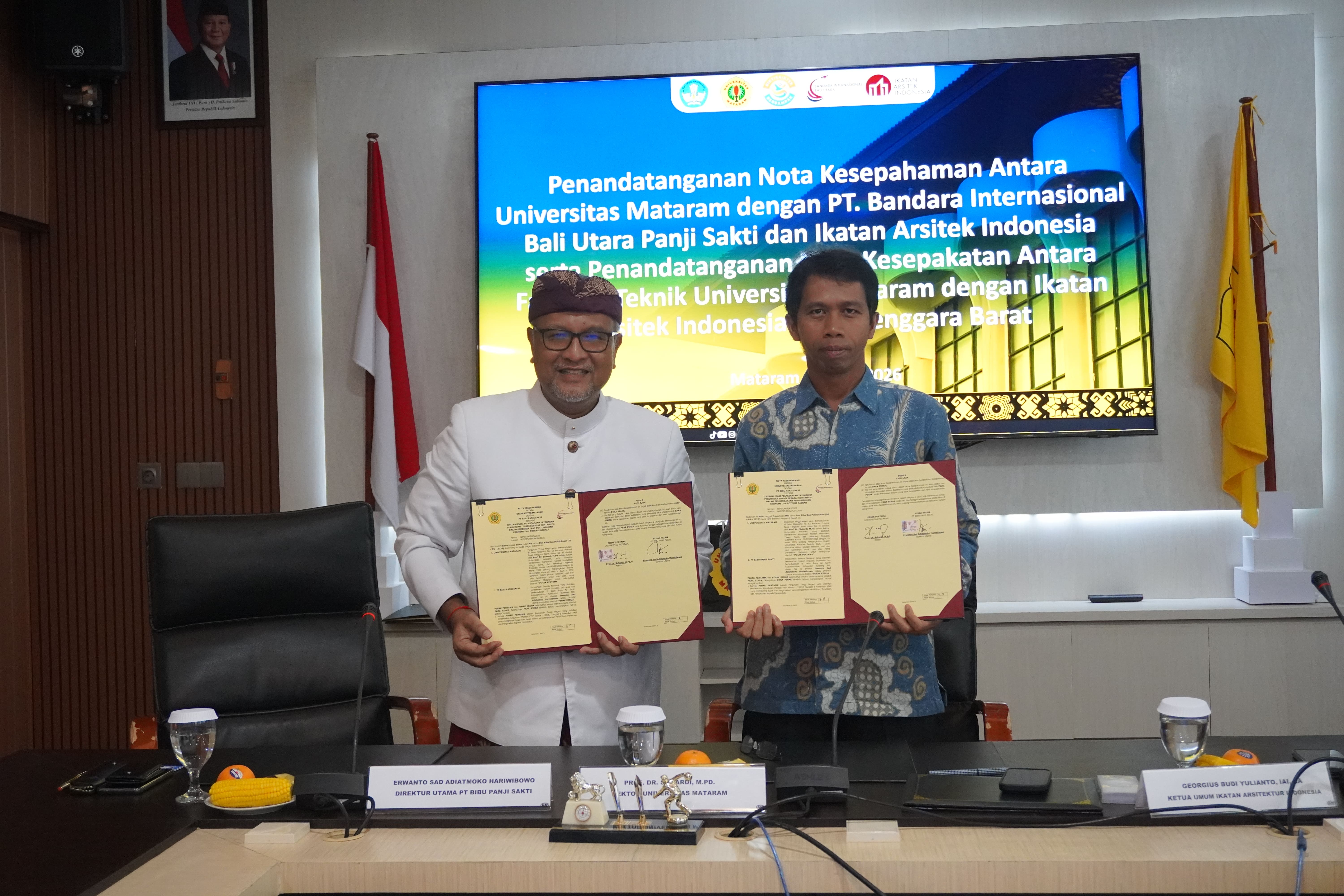 Kolaborasi Tri Dharma, Universitas Mataram Jalin Kerja Sama dengan PT Bandara Internasional Bali Utara